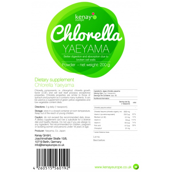 Clorella Yaeyama in polvere (200g) - integratore alimentare