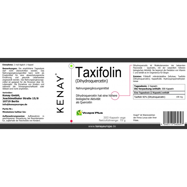 TAXIFOLINA diidroquercetina (300 capsule) – integratore alimentare