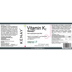 Vitamina K2 Mena Q7 di ceci (60 capsule) - integratore alimentare