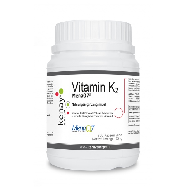 Vitamina K2 MenaQ7 di ceci (300 capsule) - integratore alimentare